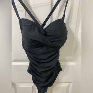 Black one piece bathing suit small